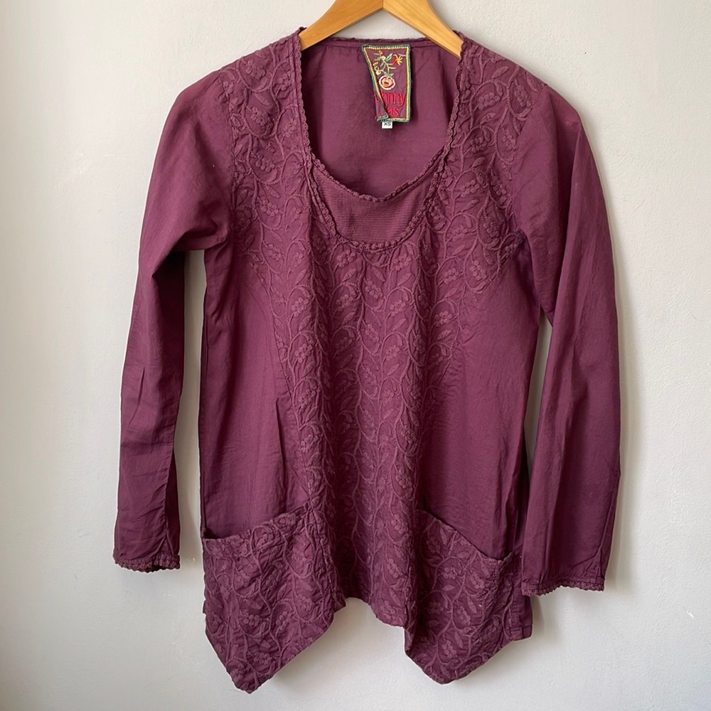 Johnny Was Embroidered Floral Tunic Top - Picture 4 of 8